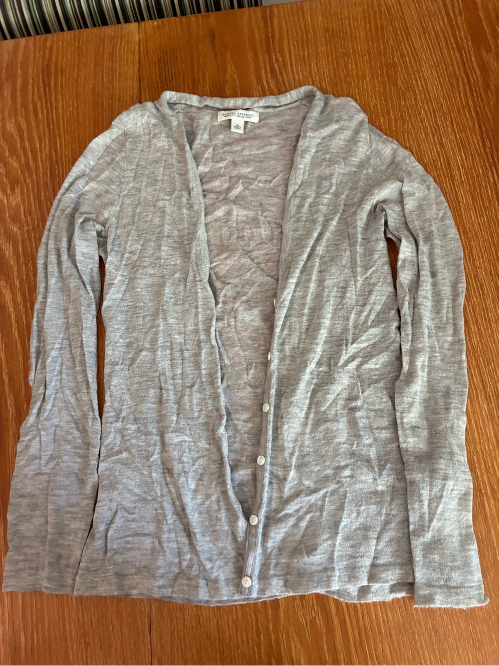 Banana Republic Heather Gray Lightweight Button Cardigan